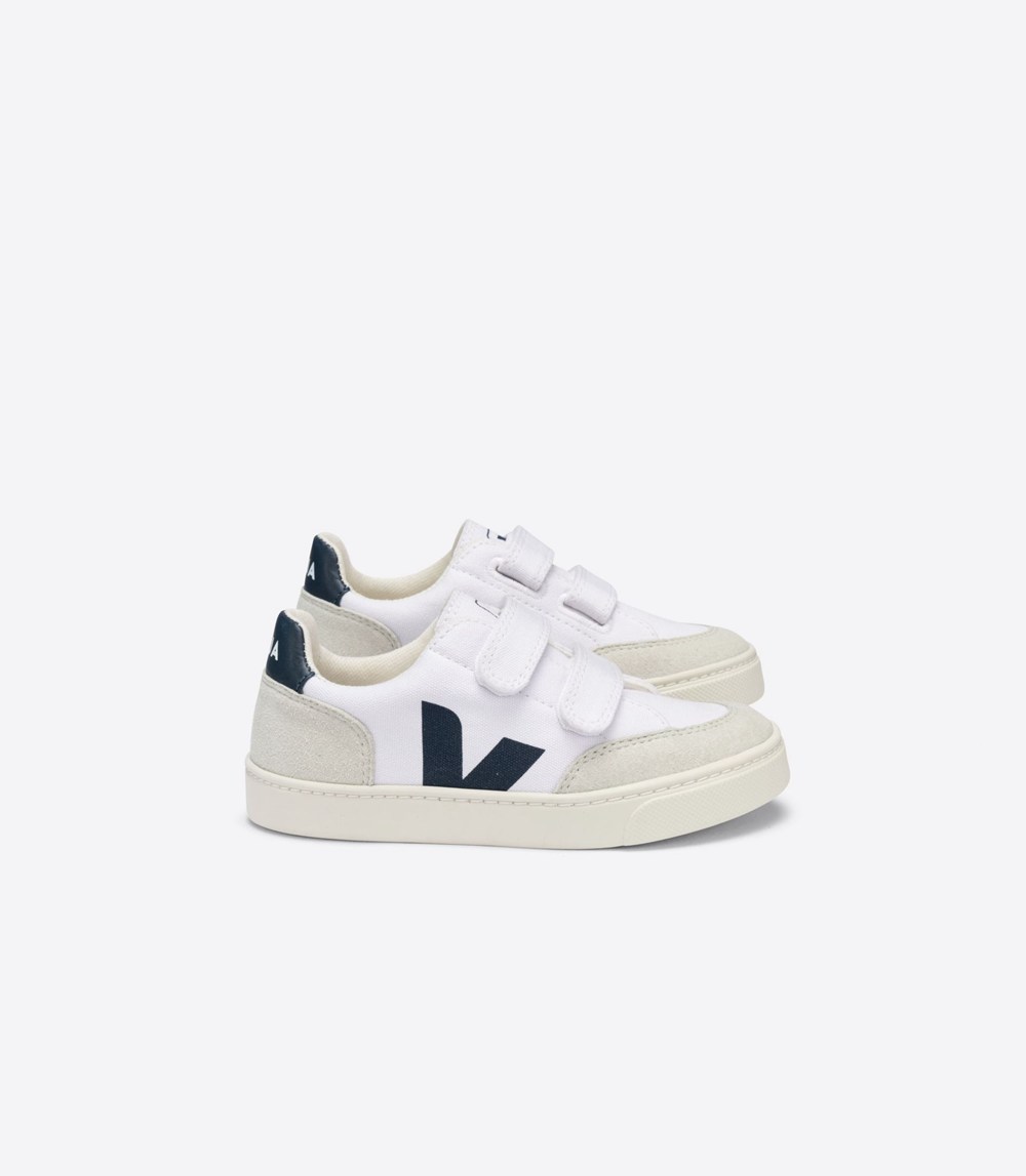 Veja Sneakers Copii - V-12 Velcro Panza - Albi/Bej - 2731906-HD